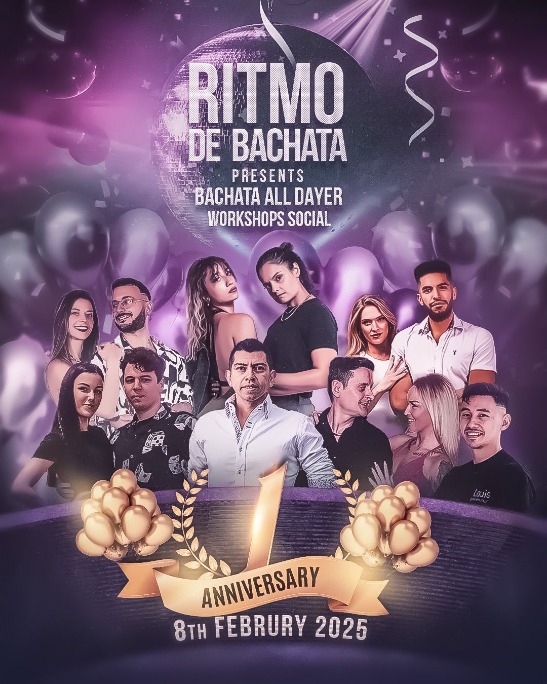 Bachata All Dayer\u2728Ritmo De Bachata 1st Anniversary??Workshops by day?Party by night???Purple?