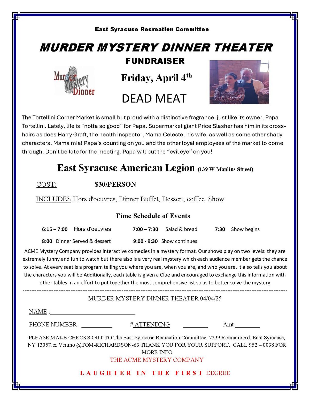 Murder Mystery Dinner Theater