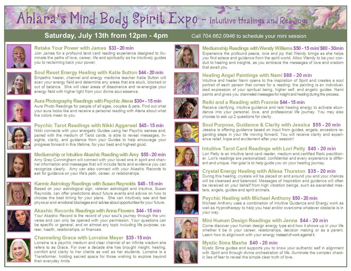Ahlara's Mind Body Spirit Expo - Intuitive Healings and Readings