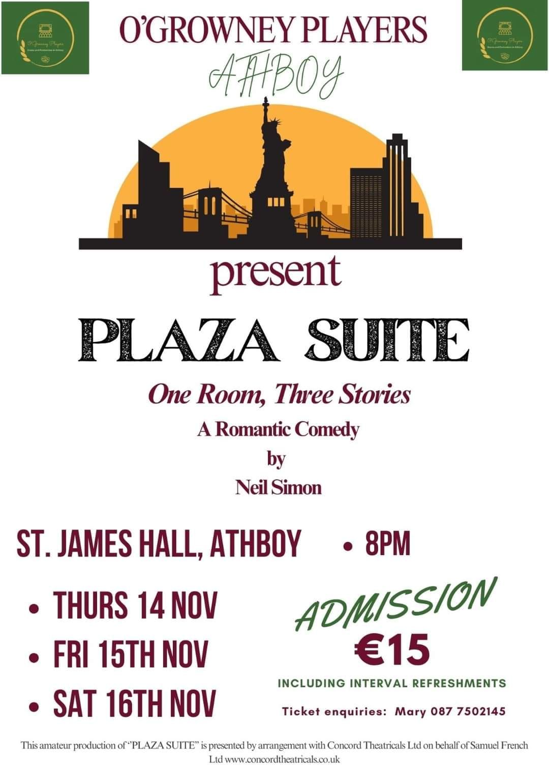 Athboy Drama Society Presents Plaza Suite