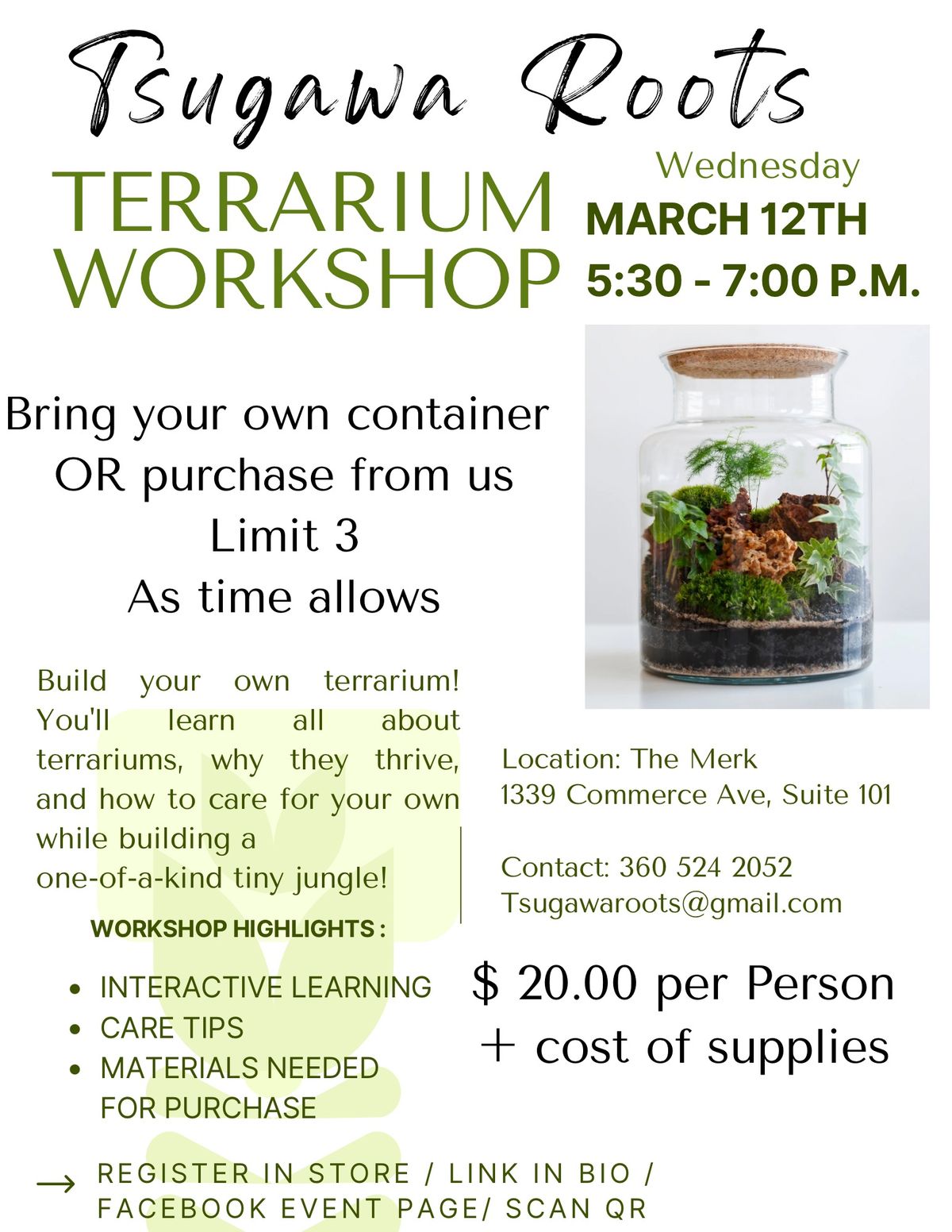 Terrarium class ** SOLD OUT