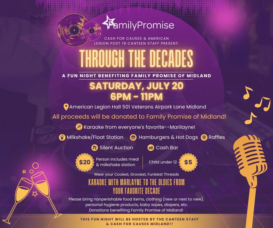 Karaoke Through the Decades -Fundraiser Benefiting Family Promise of Midland