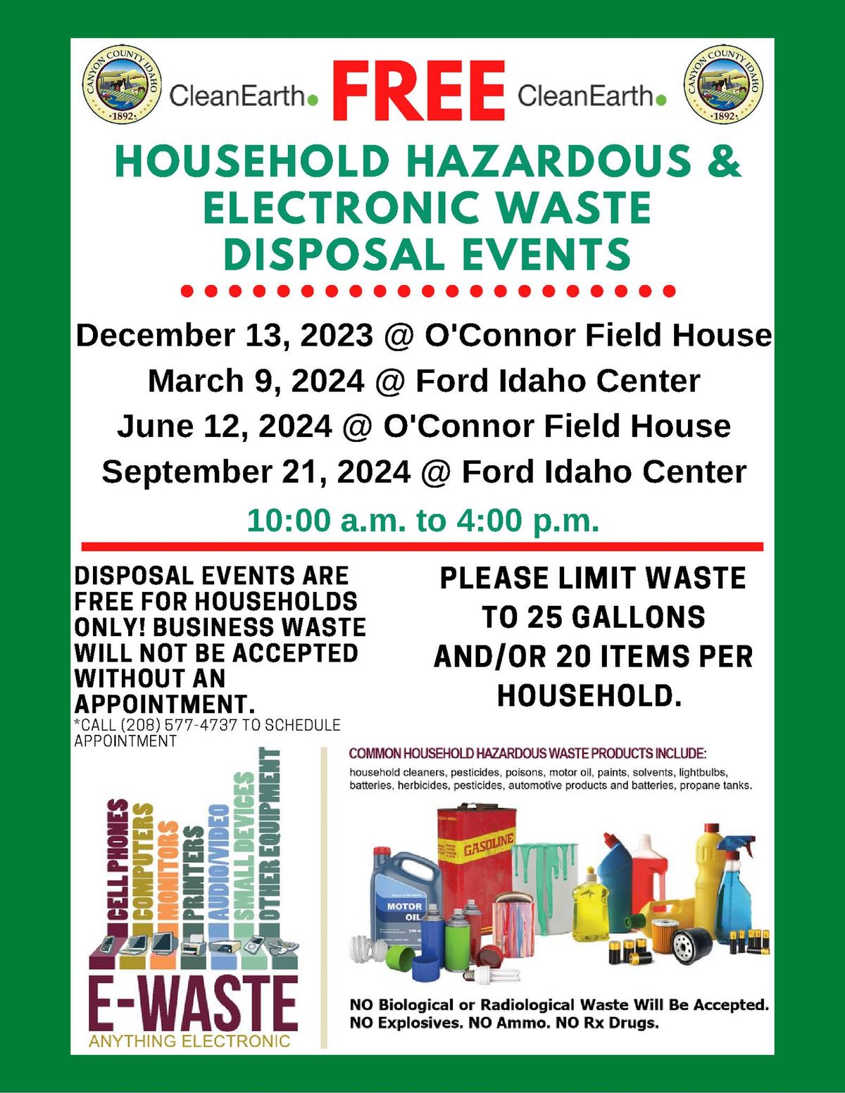 FREE Household Hazardous Waste & Electronic Waste Disposal Event