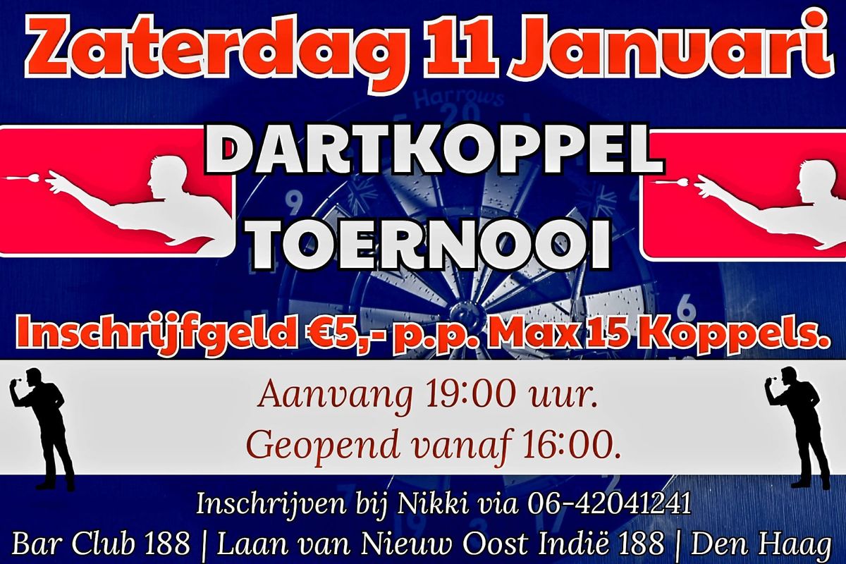 Dartkoppeltoernooi in Bar Club 188