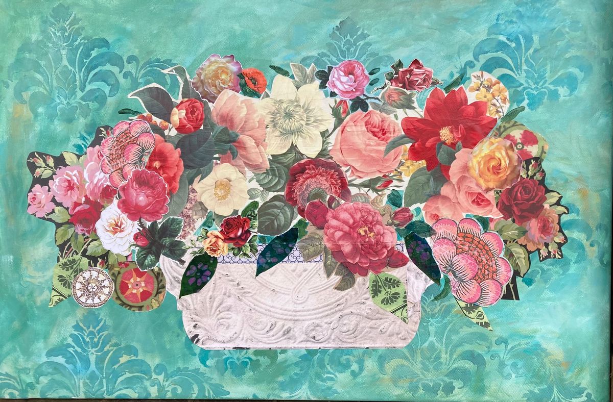 Floral Mixed Media Collage