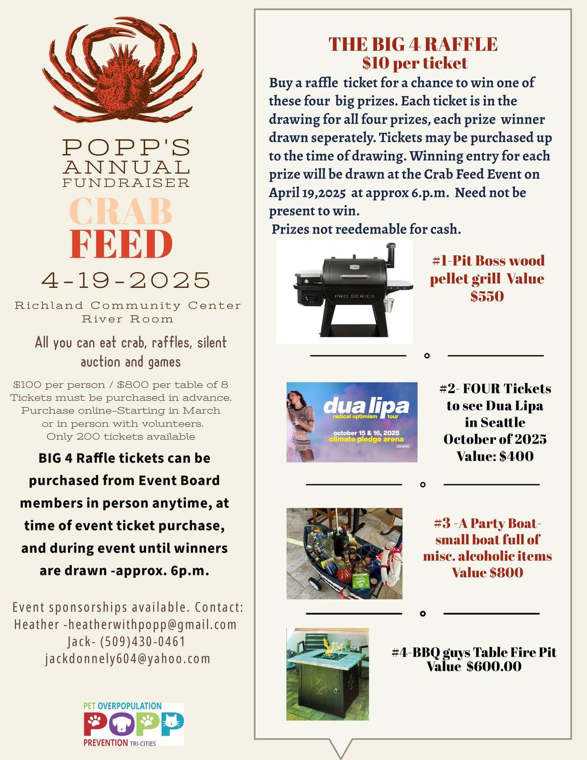 POPP's Annual Crab Feed and Auction