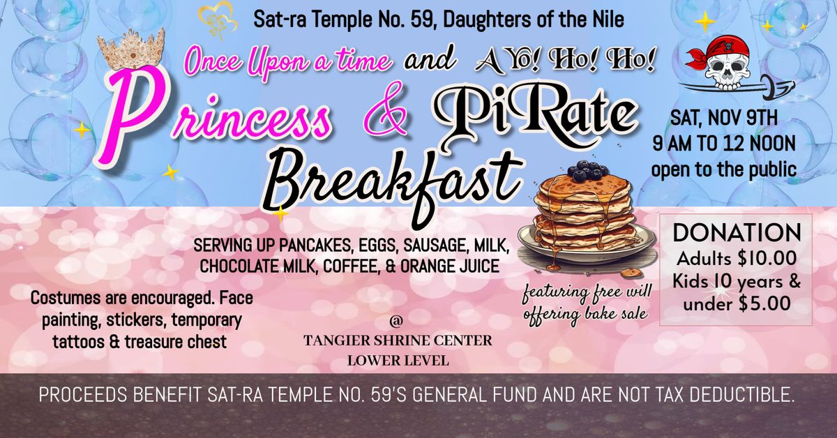 Pirate & Princess Pancake Breakfast Fundraiser Event