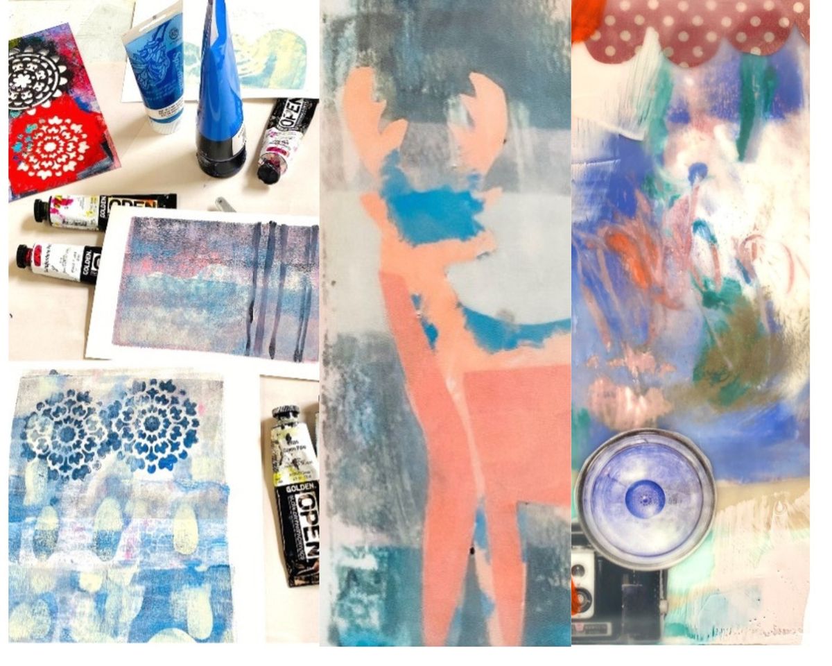 Gelli Print Painting Collage