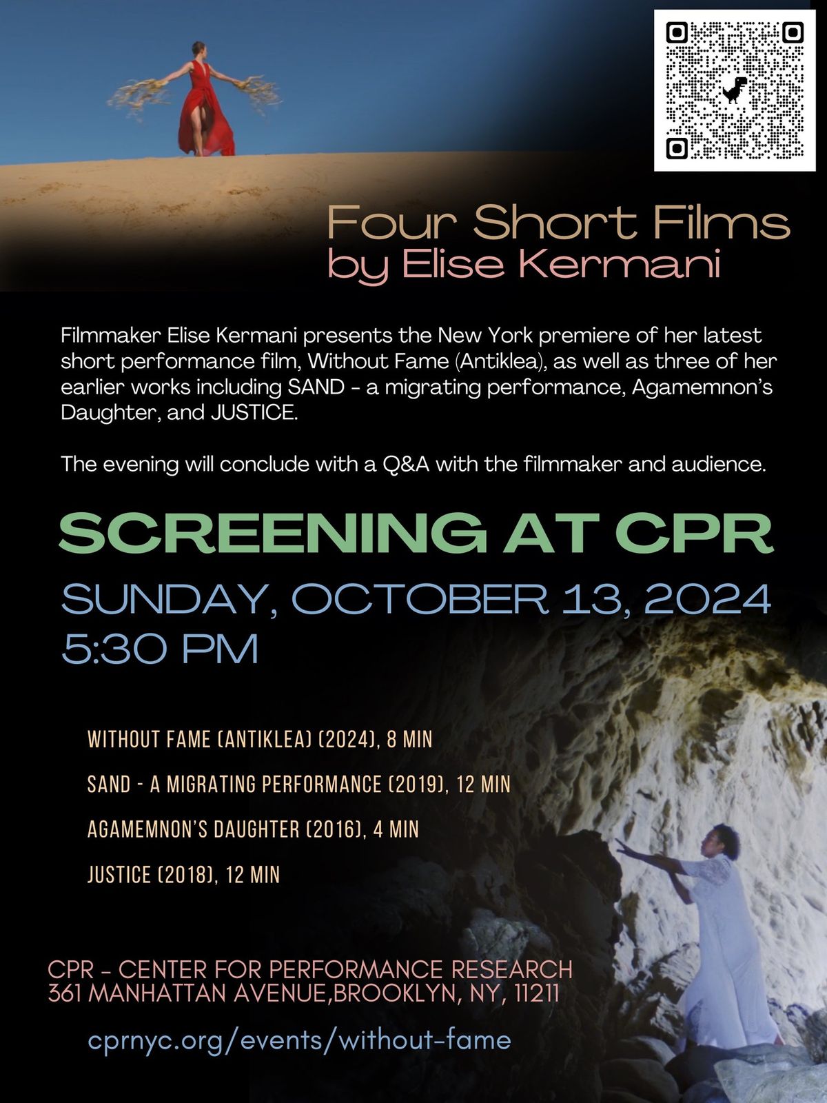 Four short films by Elise Kermani at CPR