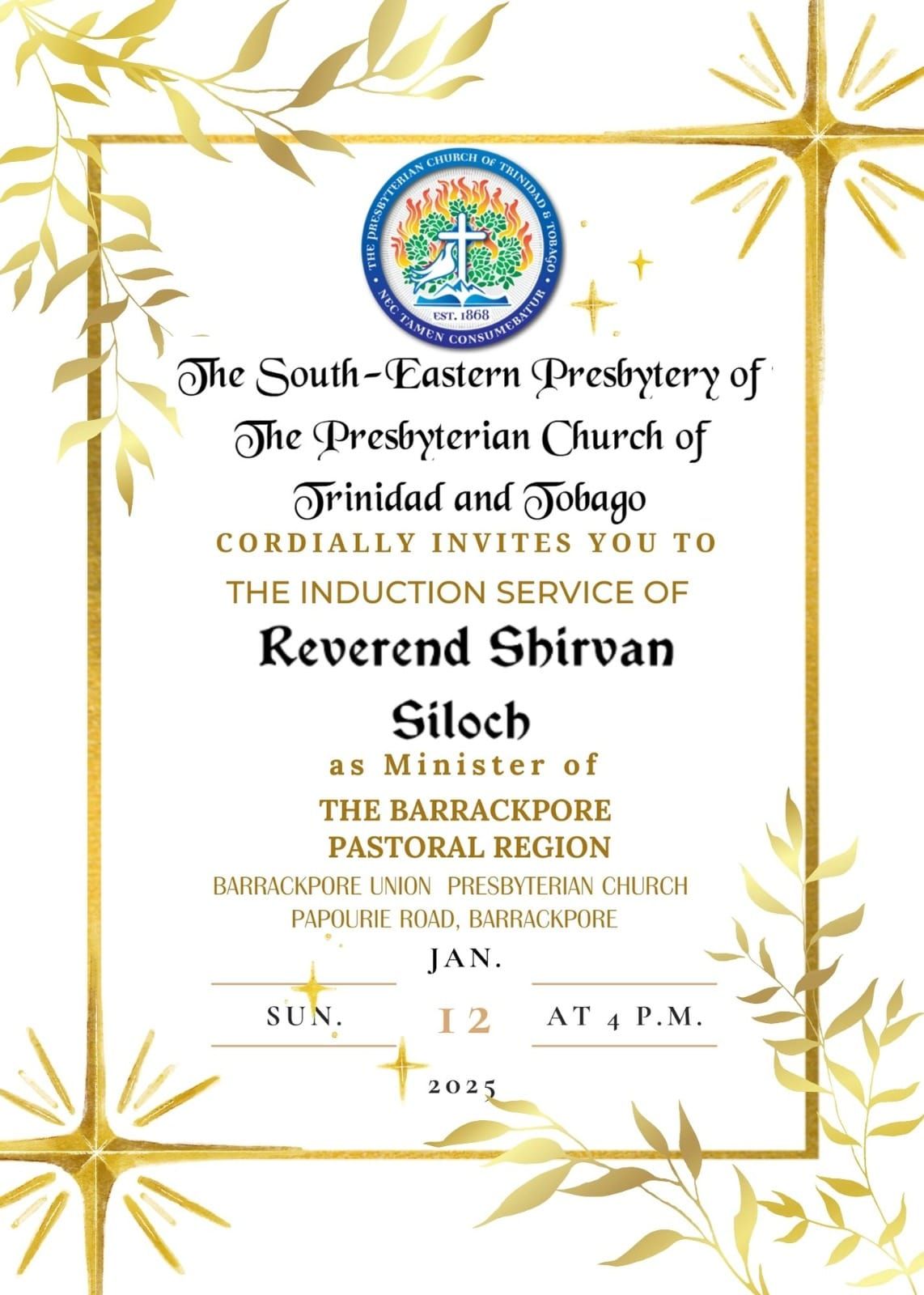 Induction Service of Reverend Shirvan Siloch