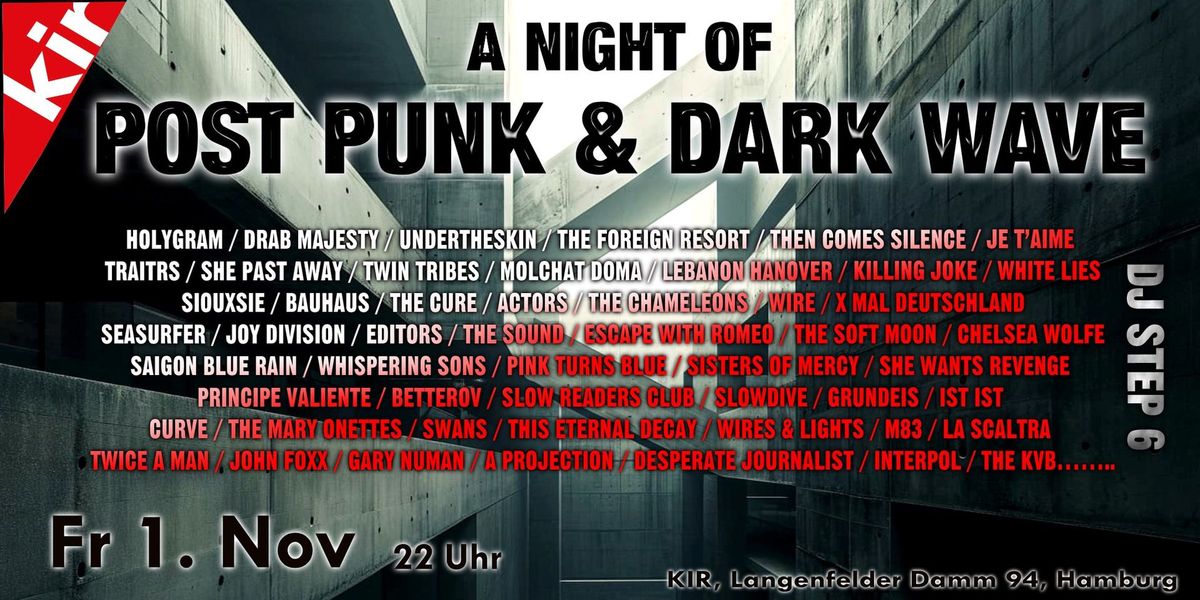 A NIGHT OF POST PUNK & DARK WAVE