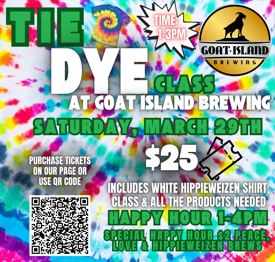 Tiedye class with Hippieweizen shirts at Goat Island Brewing 