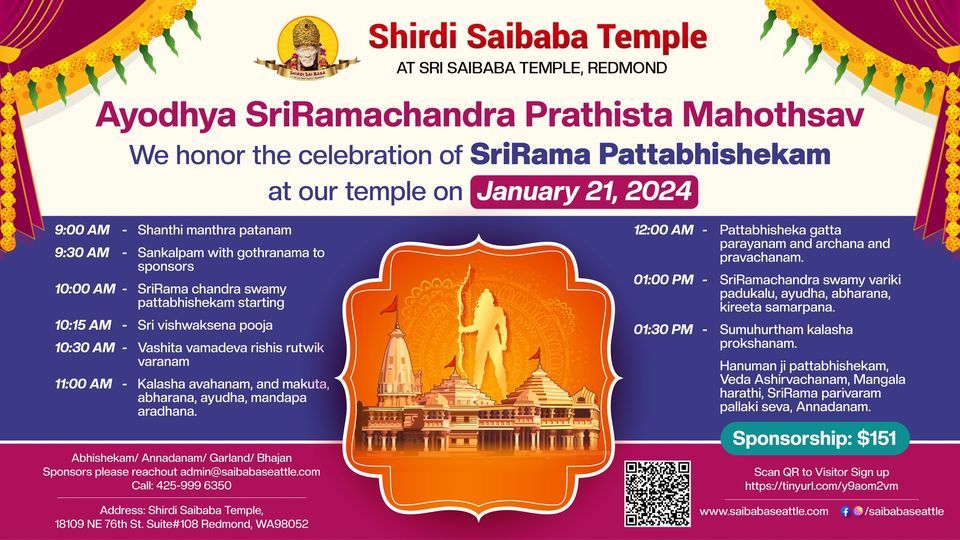 Sri Rama Pattabhishekam on behalf of SriRama Prathishta in Ayodhya