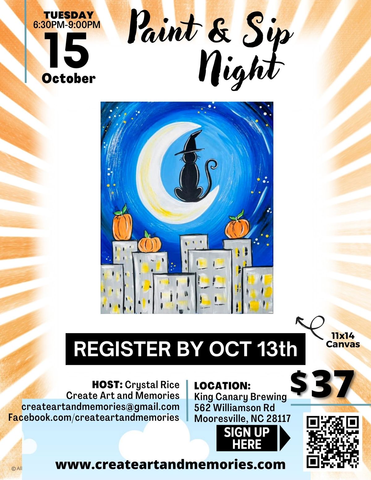 Cat in the City Paint and Sip at King Canary Brewing Company