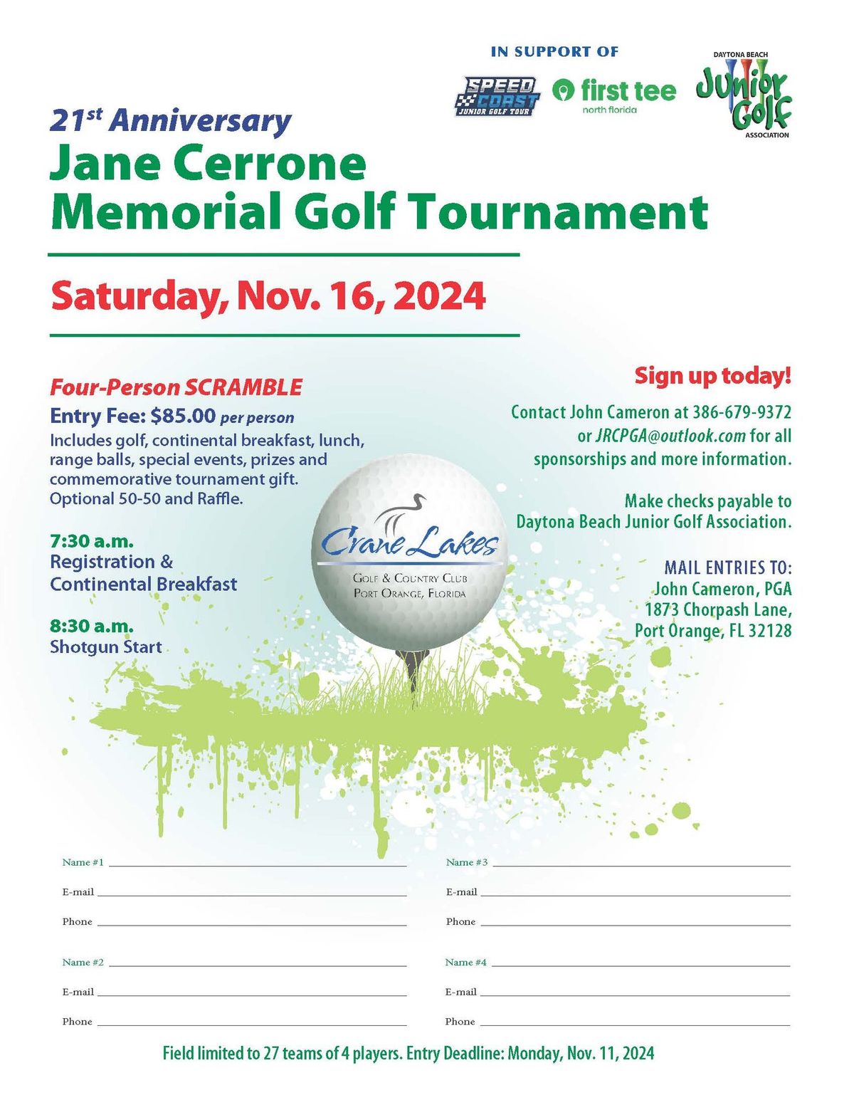 21st Jane Cerrone Memorial golf tournament