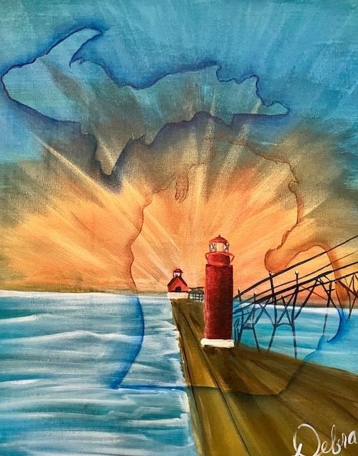 Michigan Lighthouse | Paint and Sip | Sangria Saturday 