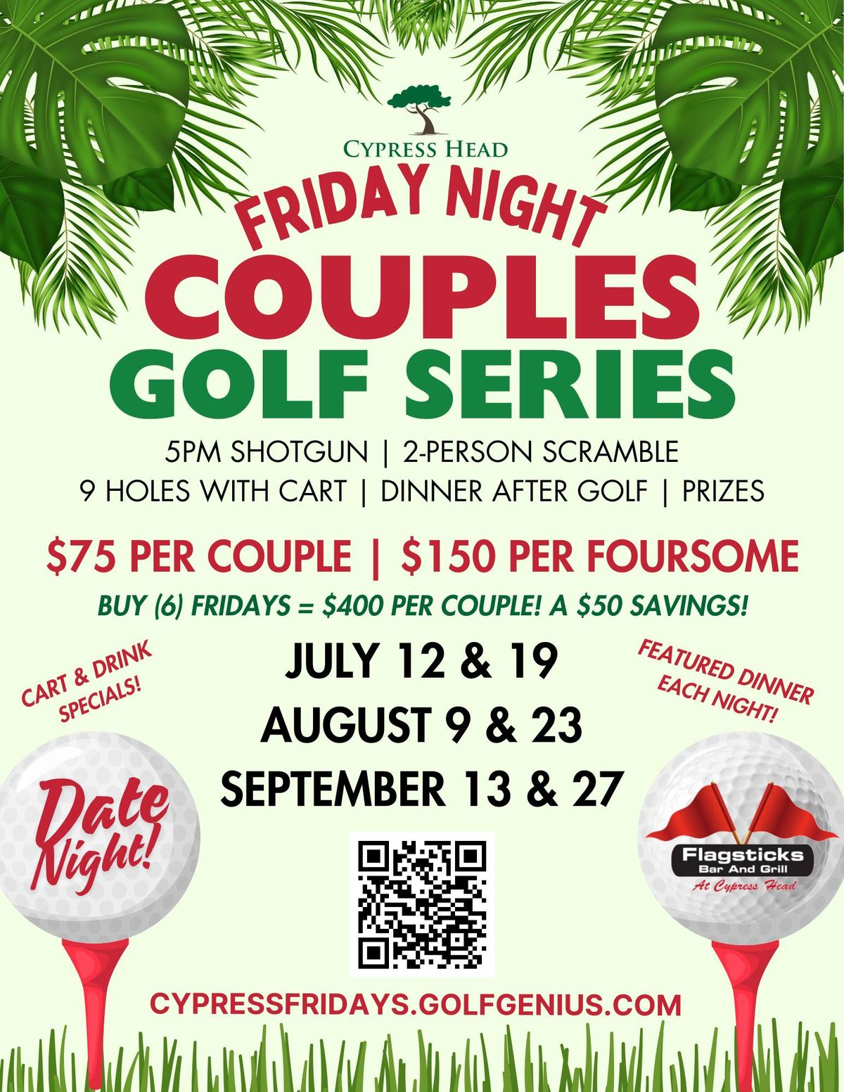 Couples Nine & Dine at Cypress Head Golf Club