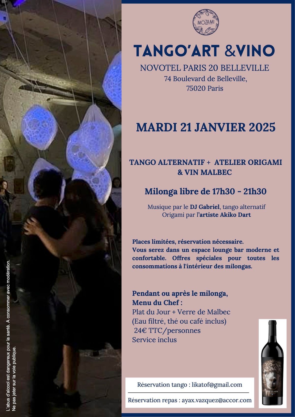 Tango'Art & Vino \u00e0 Novotel Paris Belleville