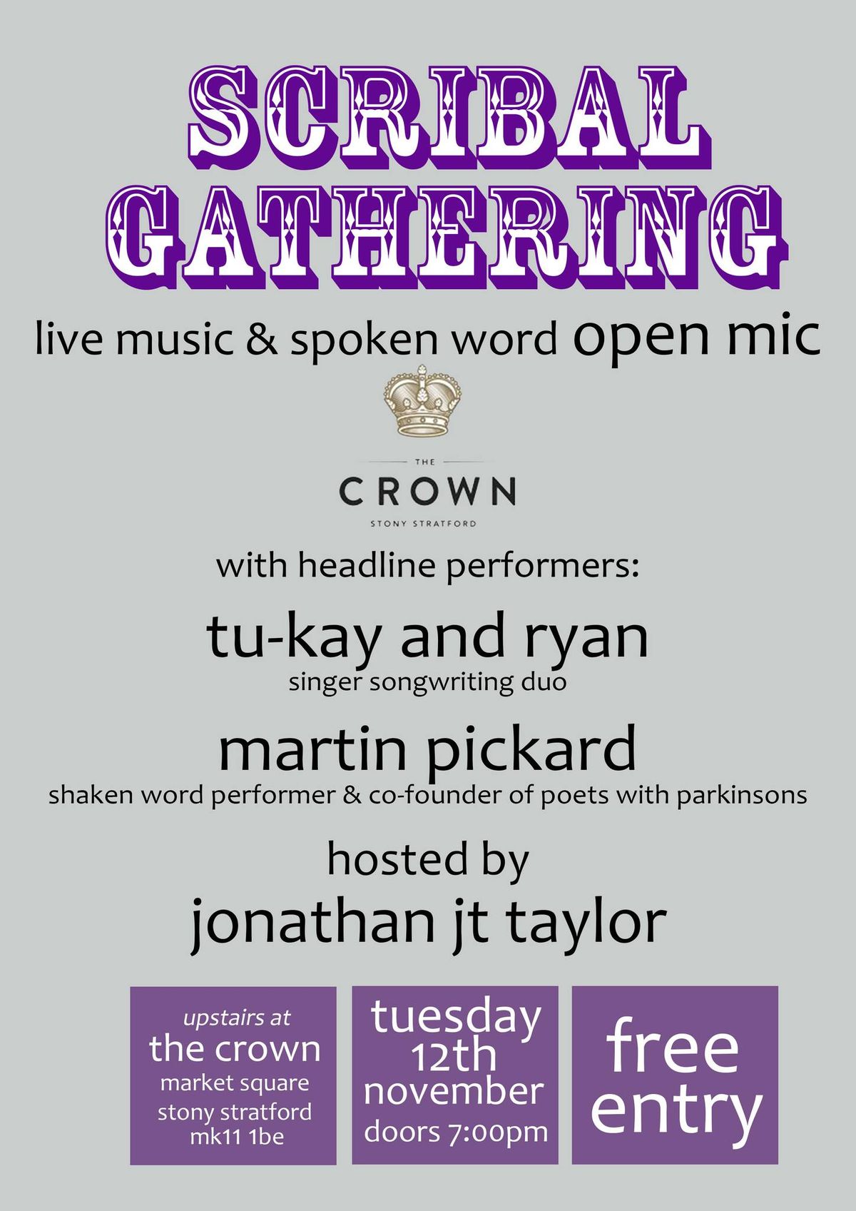 Scribal Gathering  - Music and Spoken Word Open Mic