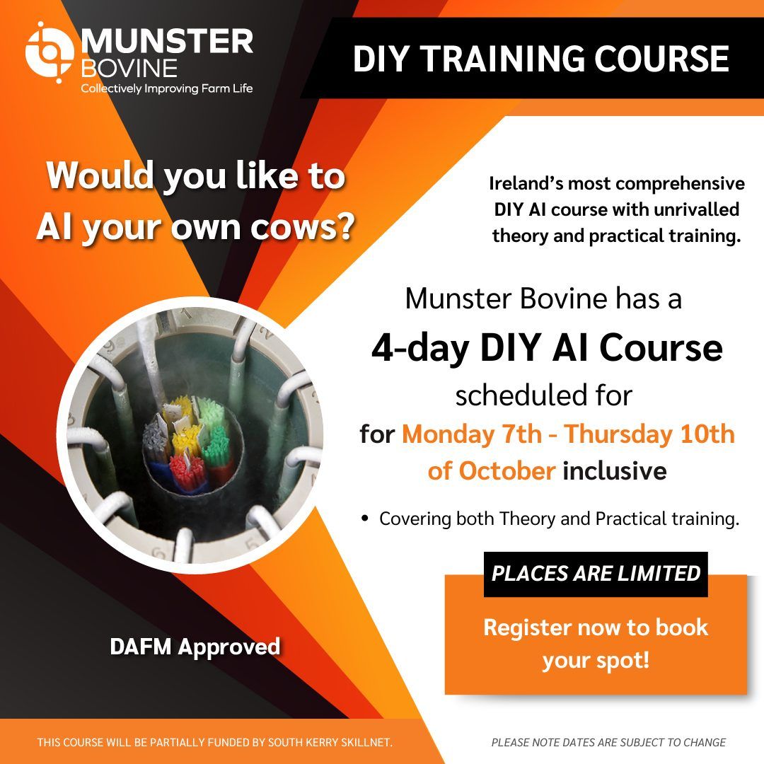 DIY Bovine Artificial Insemination Course, Monday 7th - Thursday 10th of October