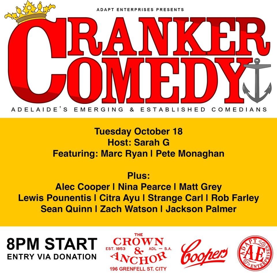 Cranker Comedy Tues Oct 18
