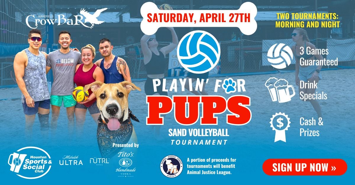 Playin' for Pups Charity Sand Volleyball Tournament @ Wakefield Crowbar