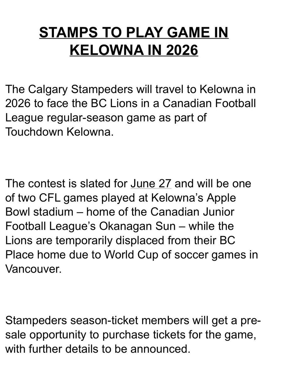 Calgary Stampeders vs. BC Lions