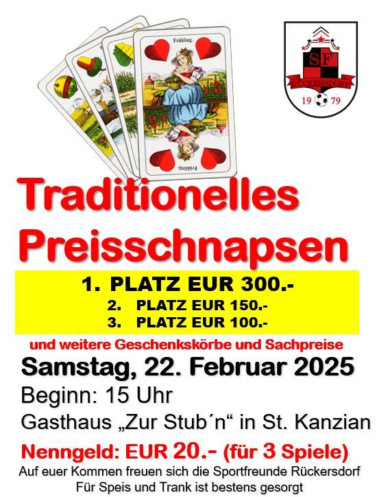 Traditionelles Preisschnapsen