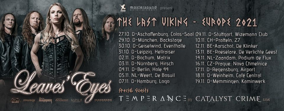 Abgesagt - Leaves Eyes - The Last Viking Tour Europe 2021 l Backstage M\u00fcnchen