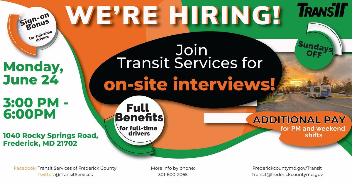 ? Get On Board: Transit Services Recruitment Event!