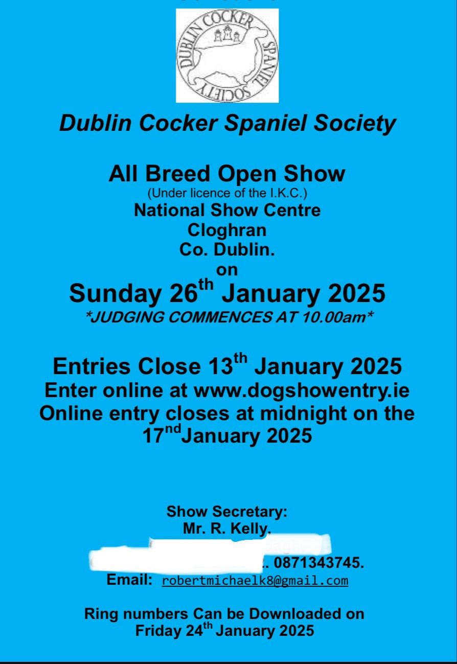 Dublin Cocker Spaniel Society All Breed Open Show