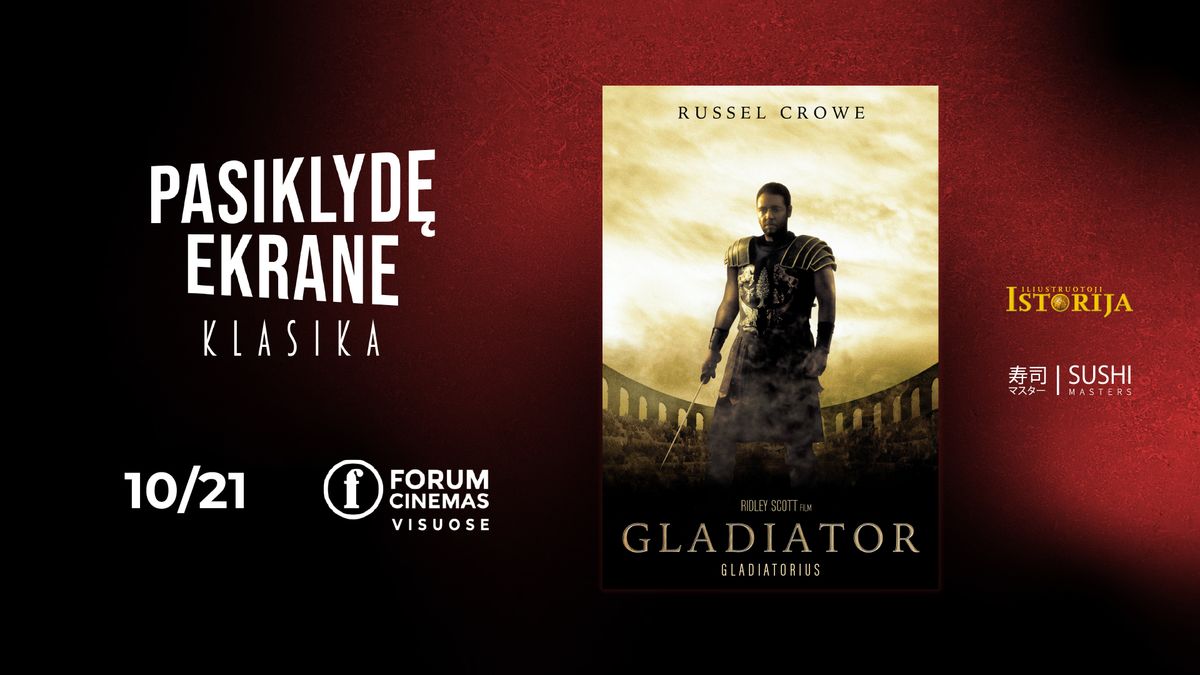  PASIKLYD\u0118 EKRANE kino klasika: Gladiatorius (2000) 