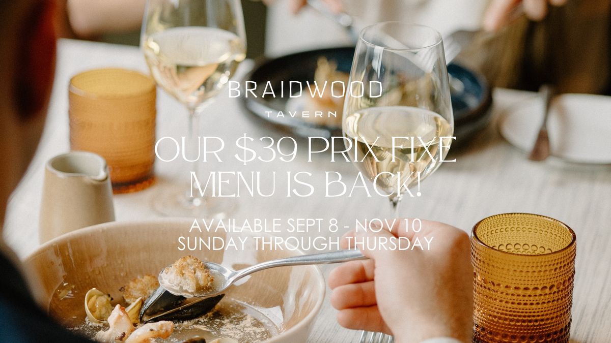 $39 Fall Prix Fixe Menu