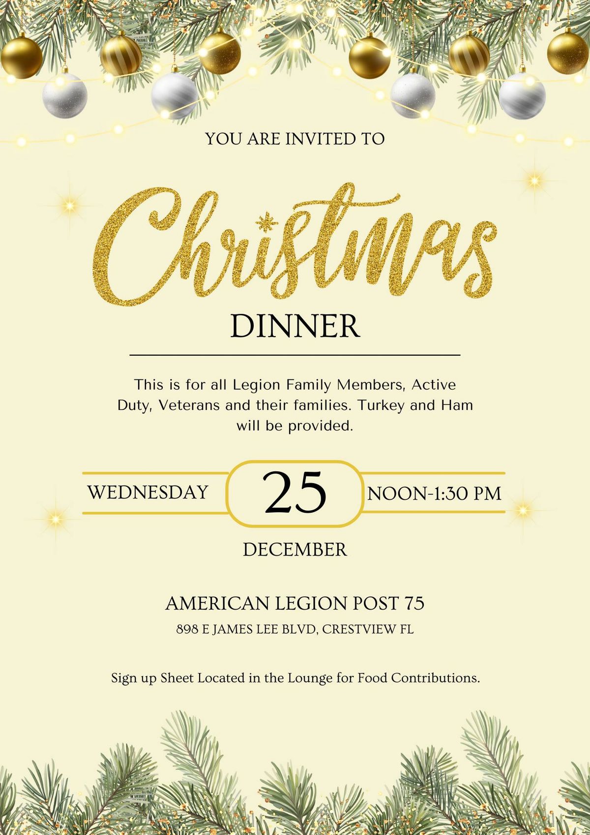 American Legion Post 75 Christmas Dinner