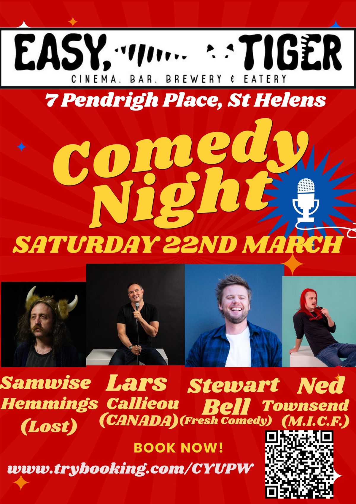 Easy, Tiger Comedy Night - Headlined by Lars Callieou