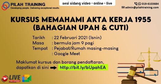 Belajar Tentang Upah Cuti Pekerja Seperti Dalam Akta Kerja 1955 Online 22 February 2021