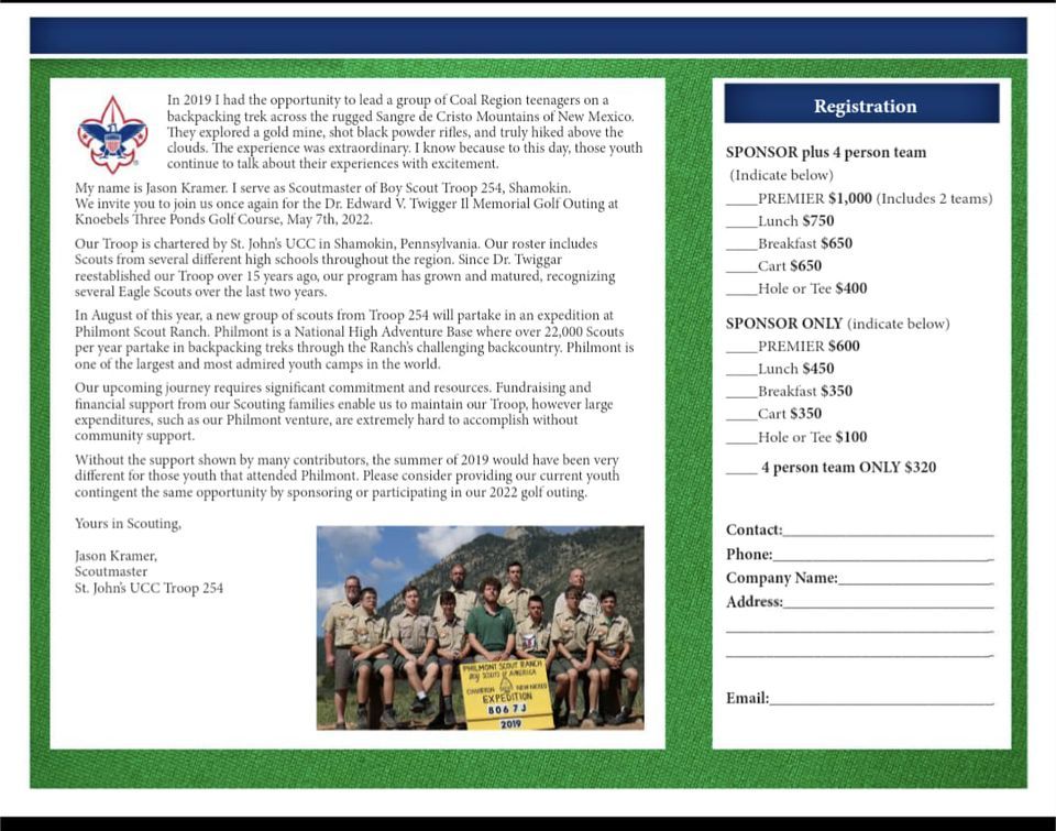 Dr. Edward V. Twiggar II Memorial Golf Outing, Knoebels Three Ponds