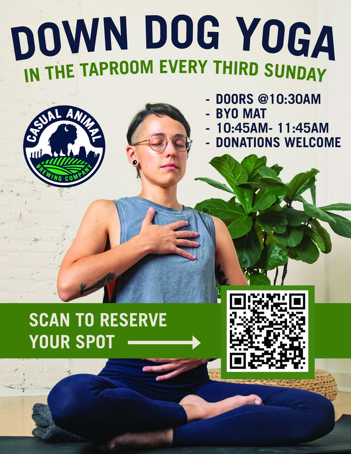 Down Dog Yoga at Casual Animal Brewing (Every 3rd Sunday)