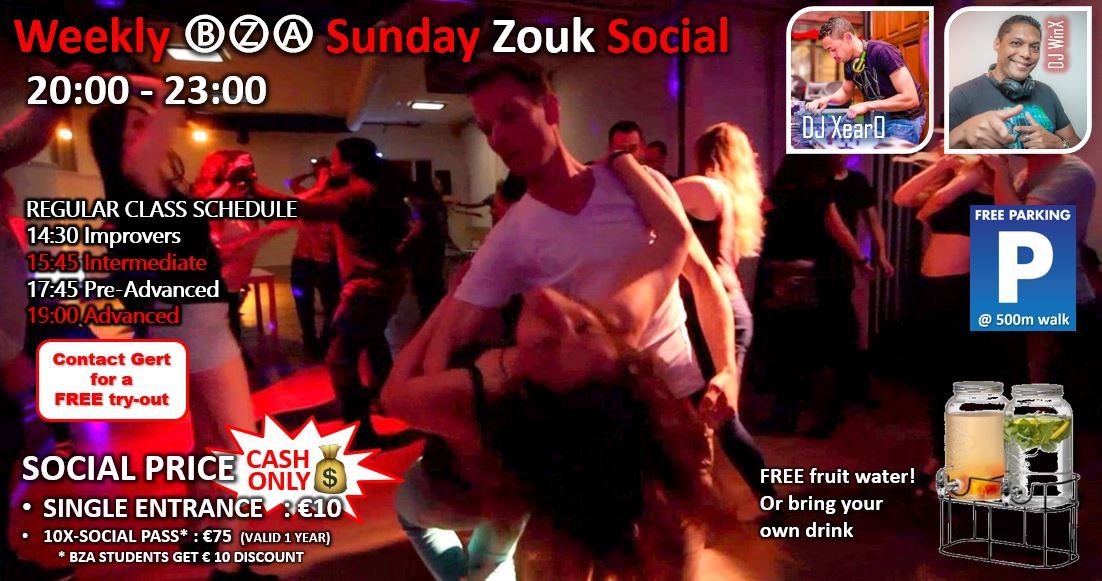 BZA Sunday Zouk Social - MAR 16 - Your Weekly Zouk Vitamins!