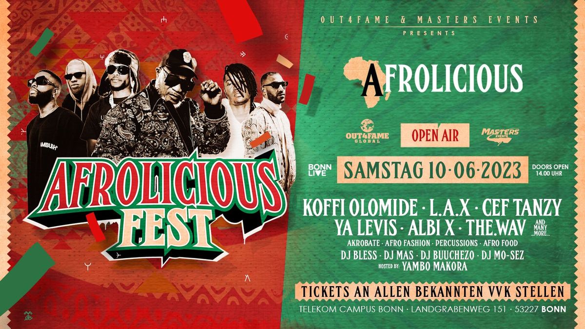 Afrolicious Fest \/\/Open Air - Koffi Olomide-L.A.X-Cef Tanzy-Ya Levis-Albi X