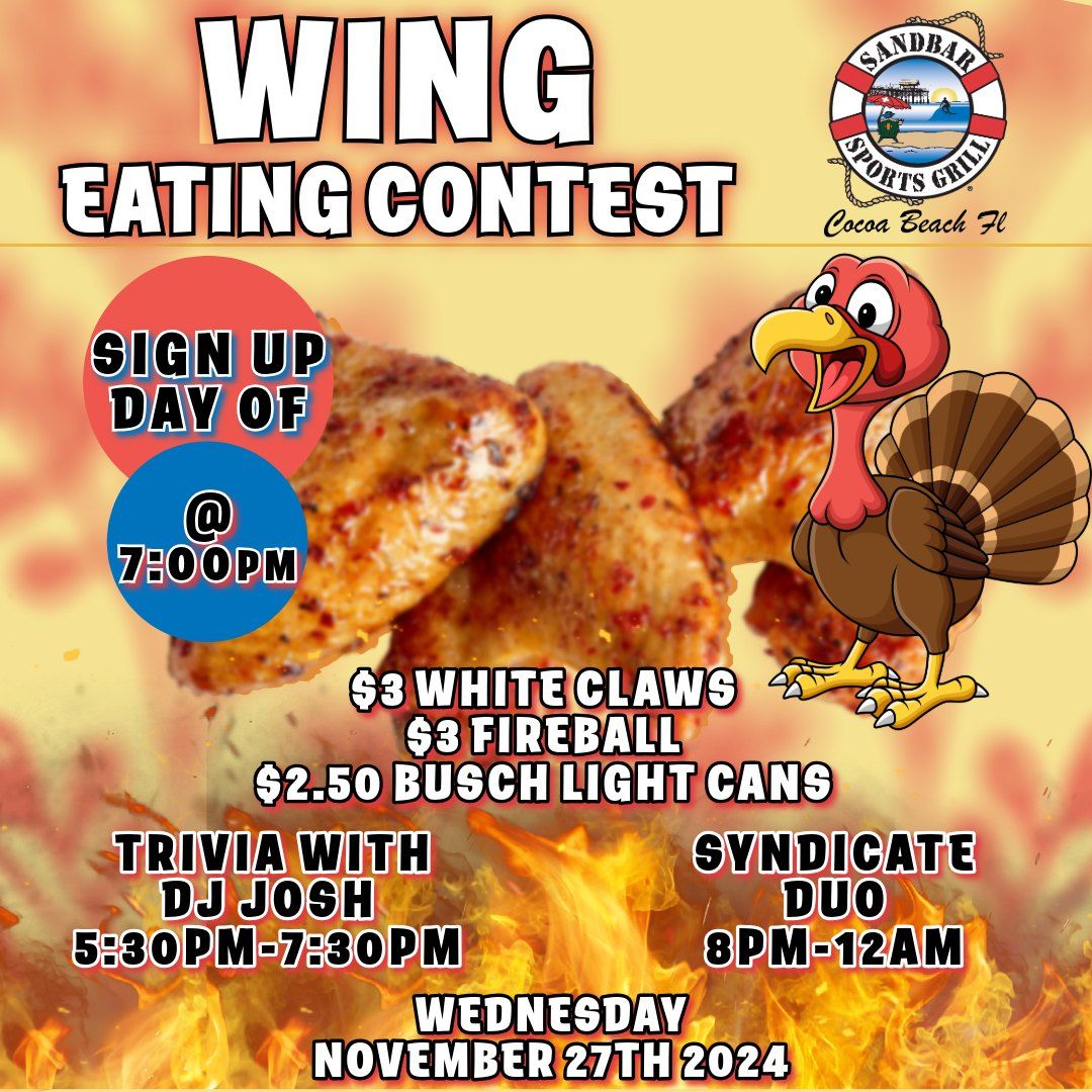 Pre-Thanksgiving Wing Eating Contest with Syndicate Duo