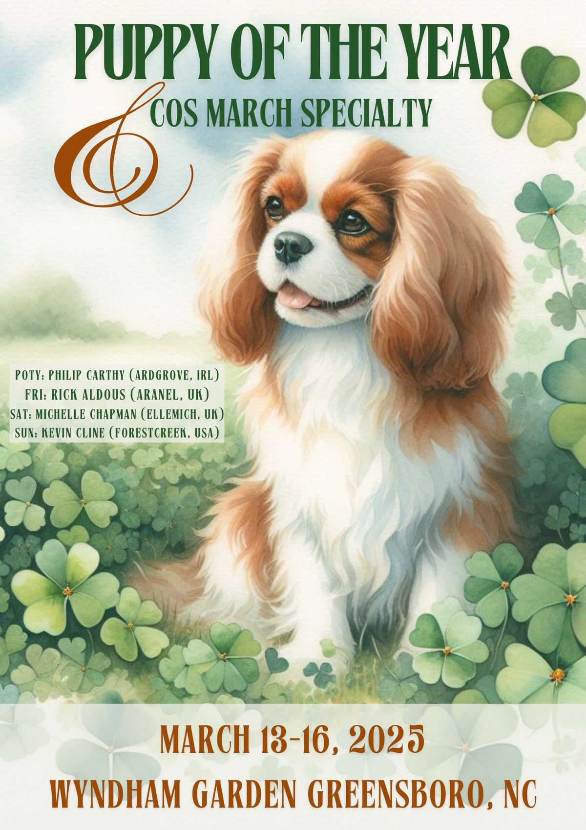 Spring Specialty Shows (in conjunction with CKCSC USA Puppy of the Year