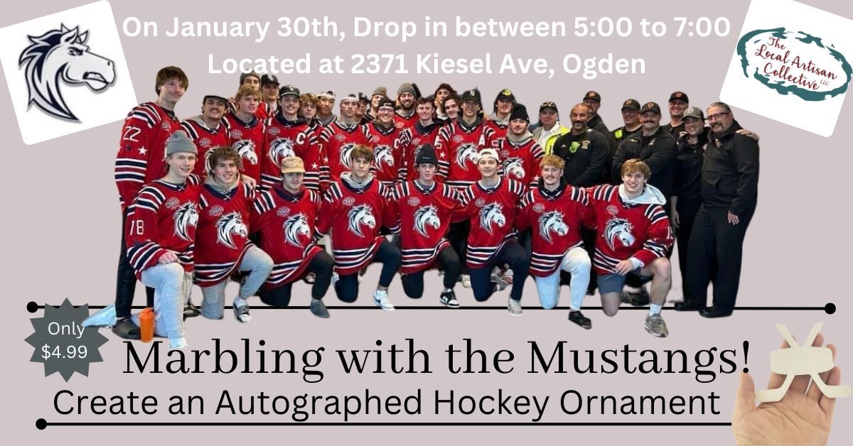 Marbling with the Mustangs, Create an Autographed Hockey Ornament