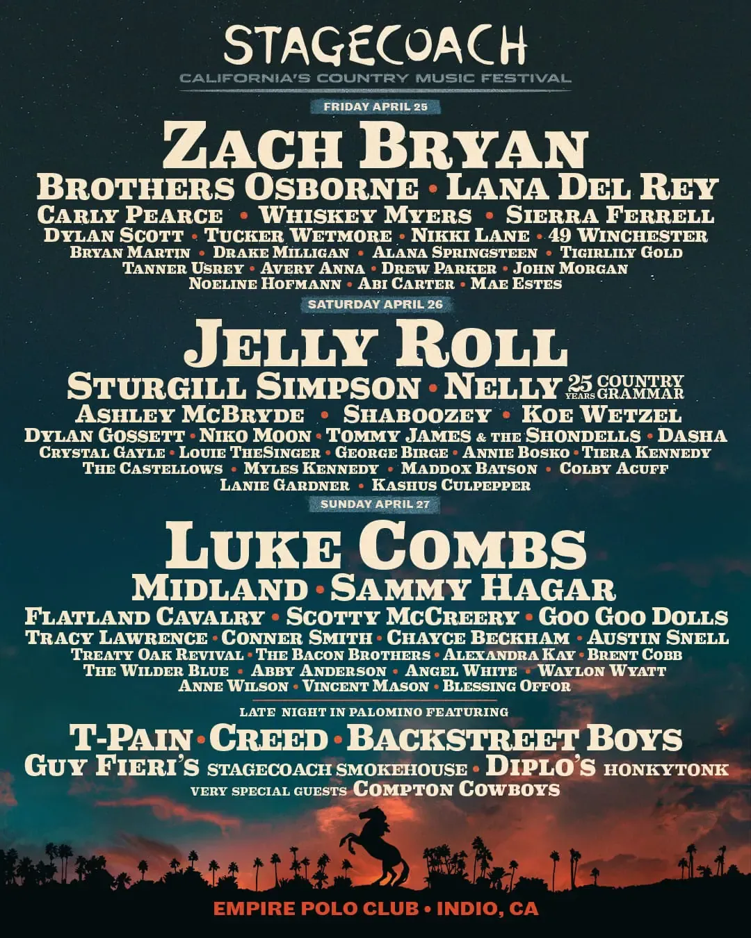 Stagecoach Festival: Luke Combs  Midland & Sammy Hagar - Sunday