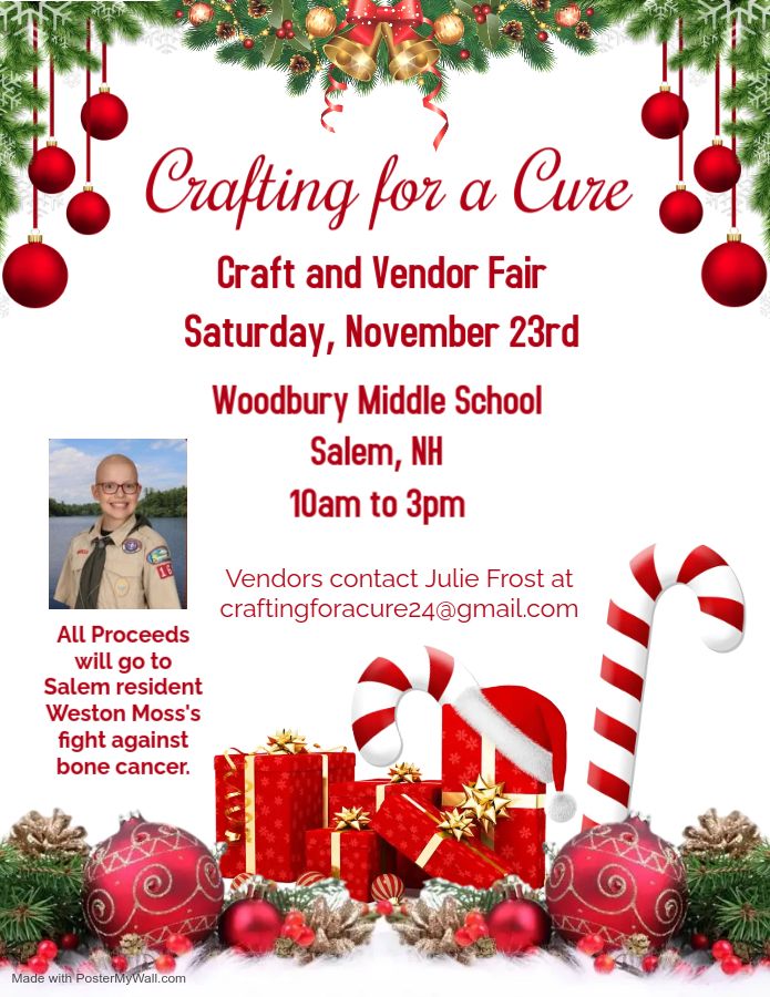 Crafting for a Cure - Benefit to Support Weston fight against Cancer