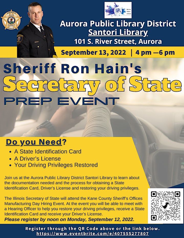 Kane County Sheriffs Office Secretary of State Prep Event - Aurora ...