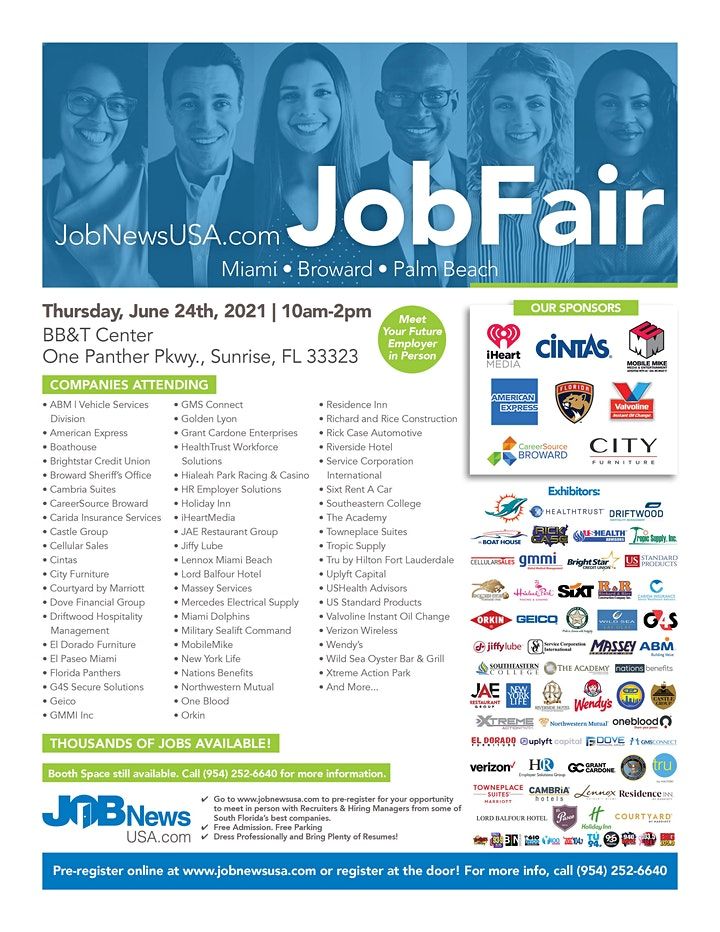 South Florida Job Fair, BB&T Center, Sunrise, 24 June 2021