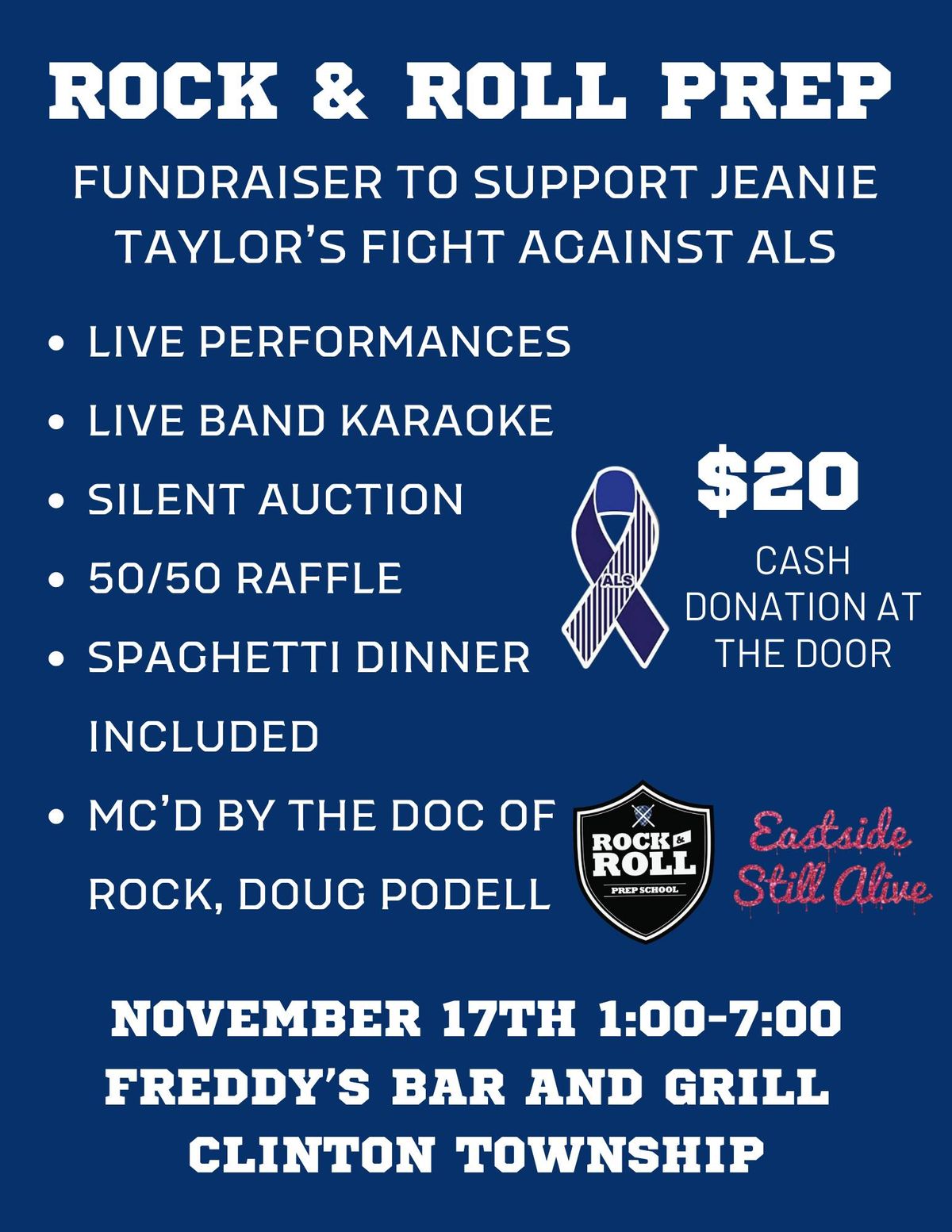 Rock & Roll Prep Fundraiser to Support Jeanie Taylor's Fight Against ALS