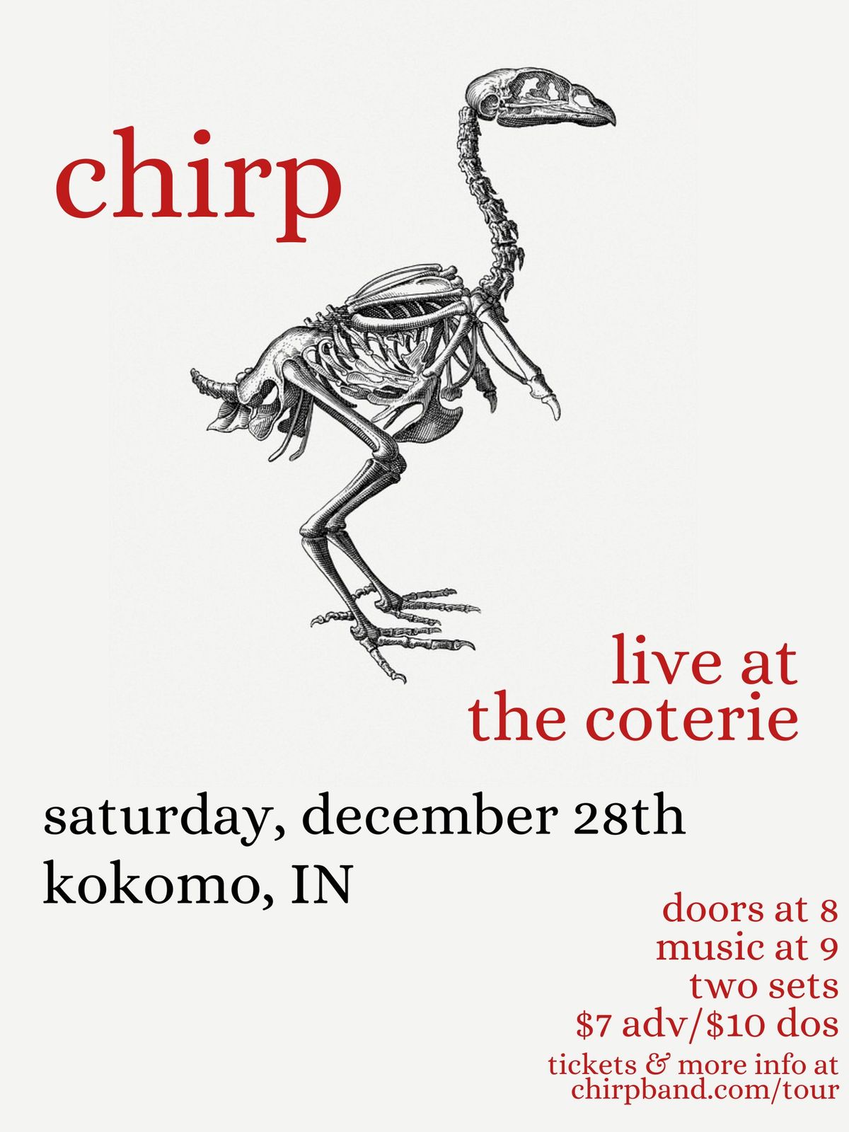 Chirp live at The Coterie - Kokomo, IN