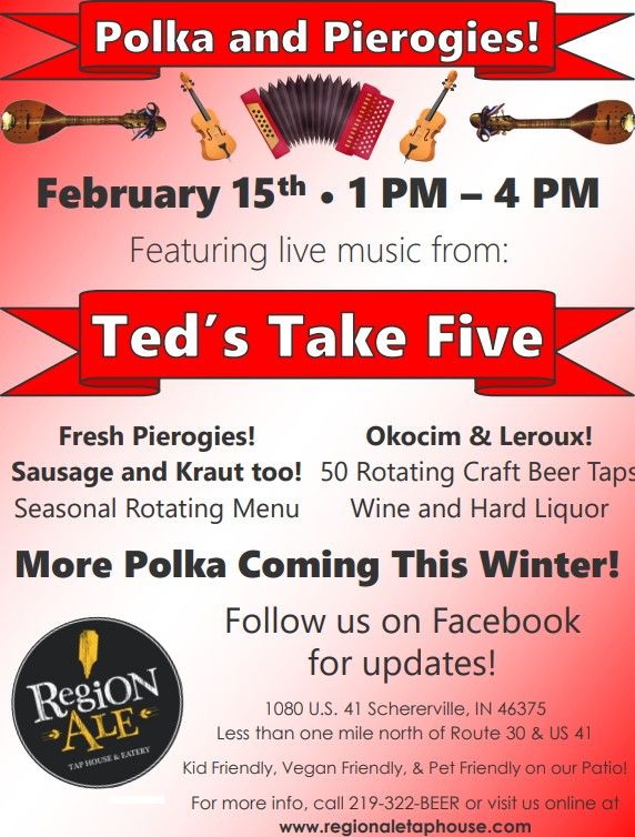 Be My Valentine Polka & Pierogi with Ted's Take 5 at Region Ale!